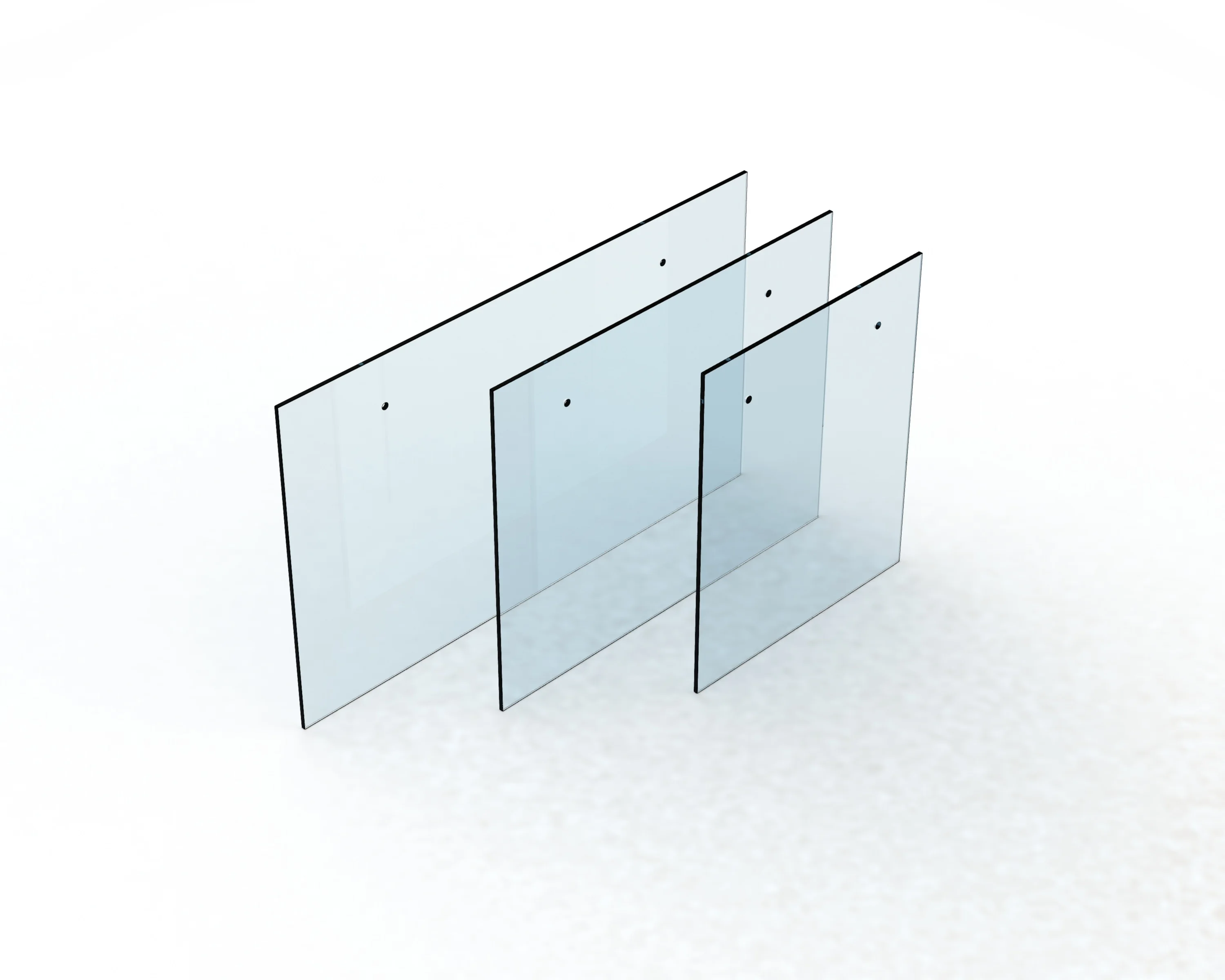 10 12mm CLEAR TOUGHENED HEAT SOAKED BALUSTRADE GLASS 970mm