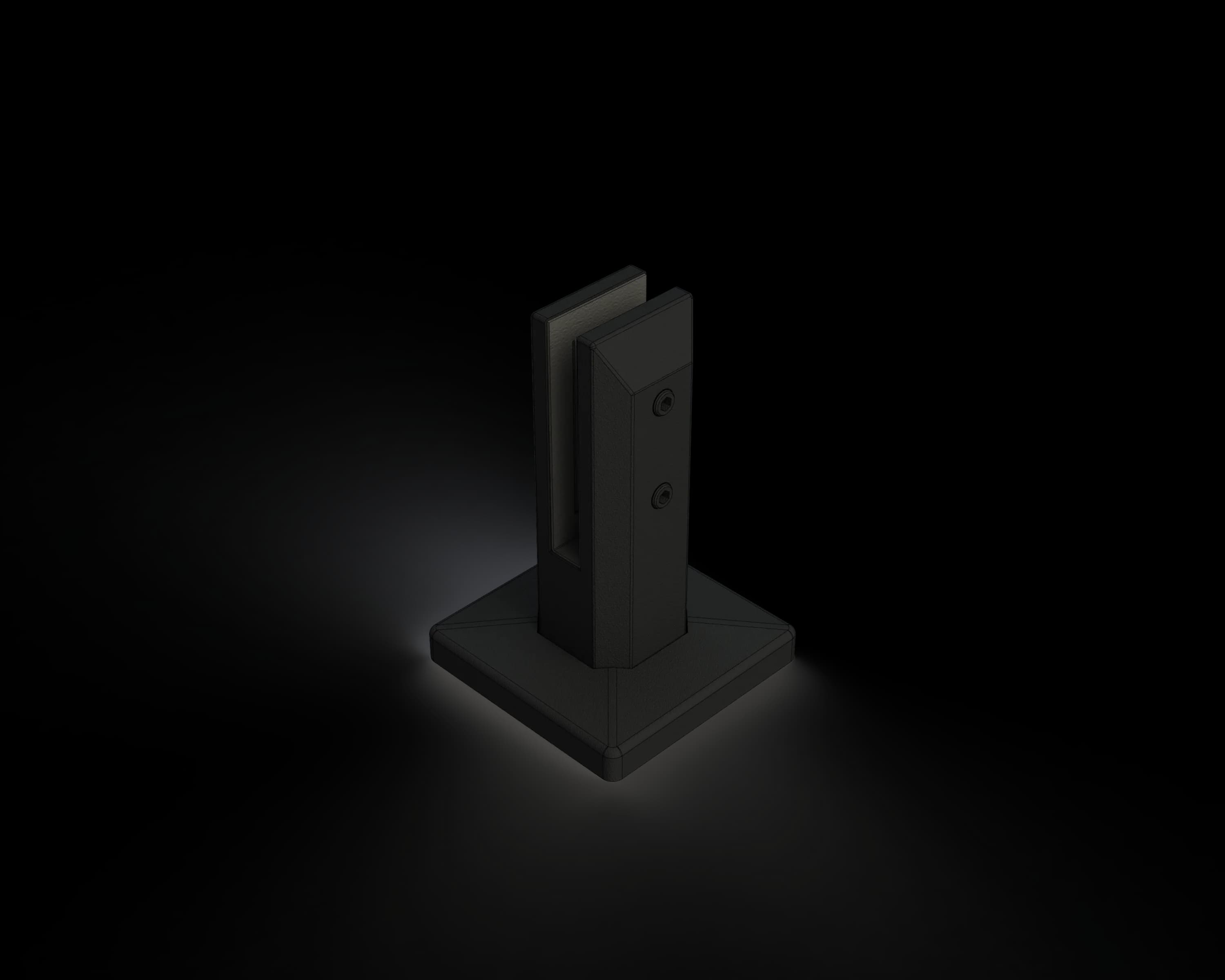 SSA1620B5 - 160mm Square Base Plated Spigot MATT BLACK