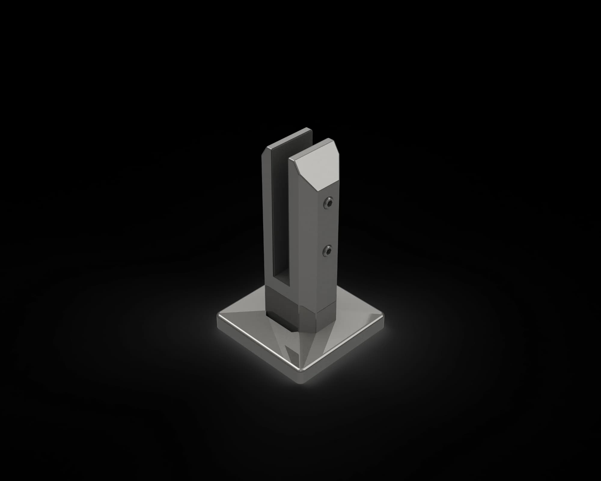 180mm Square Base Plated Spigot for 13.52 to 15.04mm Glass with Adjustable Insert