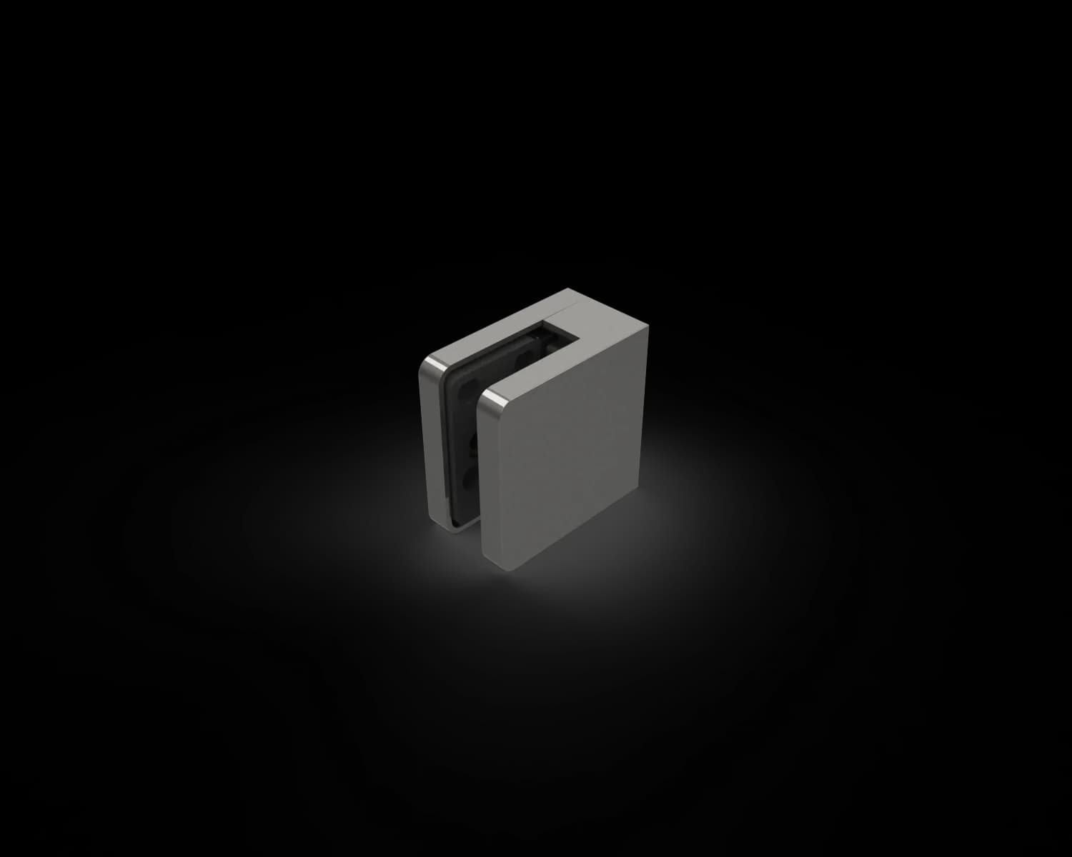 Glass Clamp - Square front, Flat back