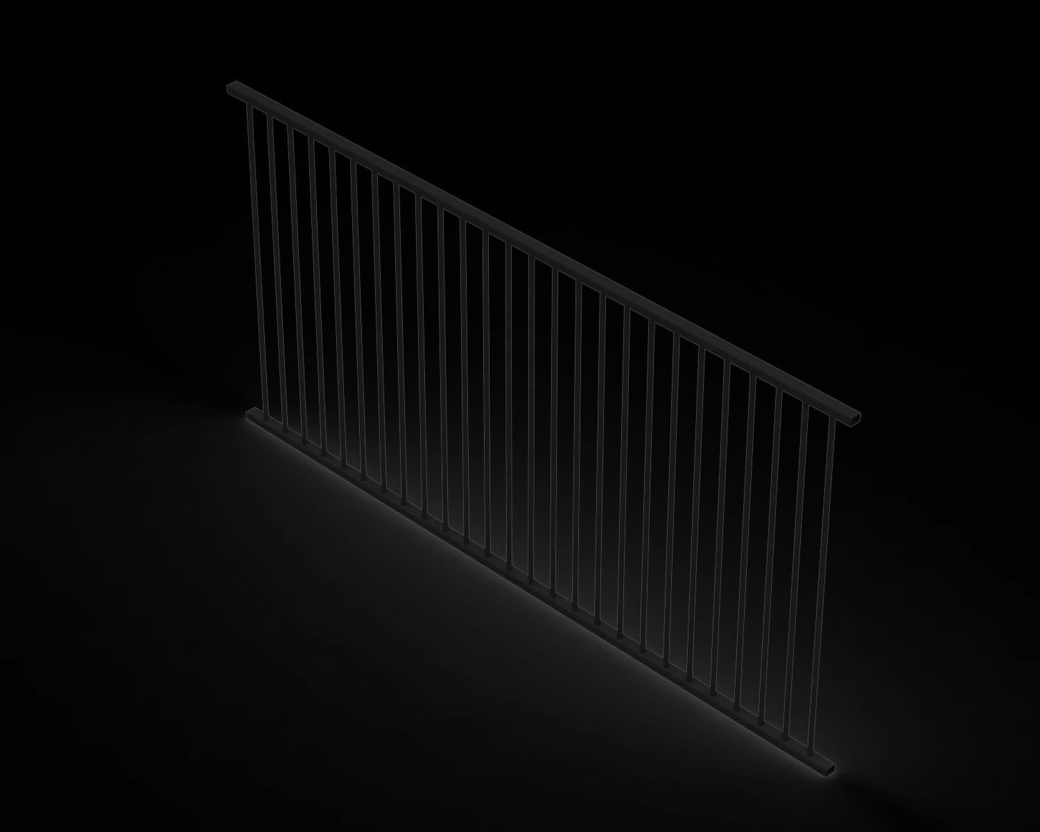 Aluminium Flat Top Tubular Pool Fence Panel - 1200 x 2400mm - 38x25mm RHS Frame with 16mm Diameter Round Tubes