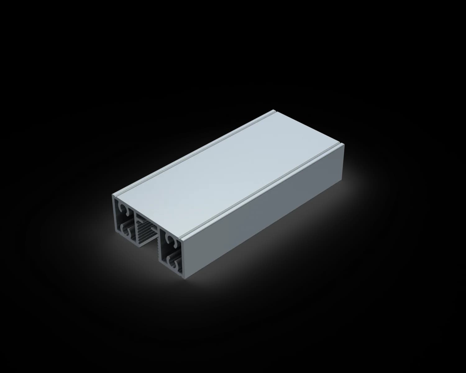 Alguard Glazed Rail - 45x20mm - 6500mm - MILL FINISH