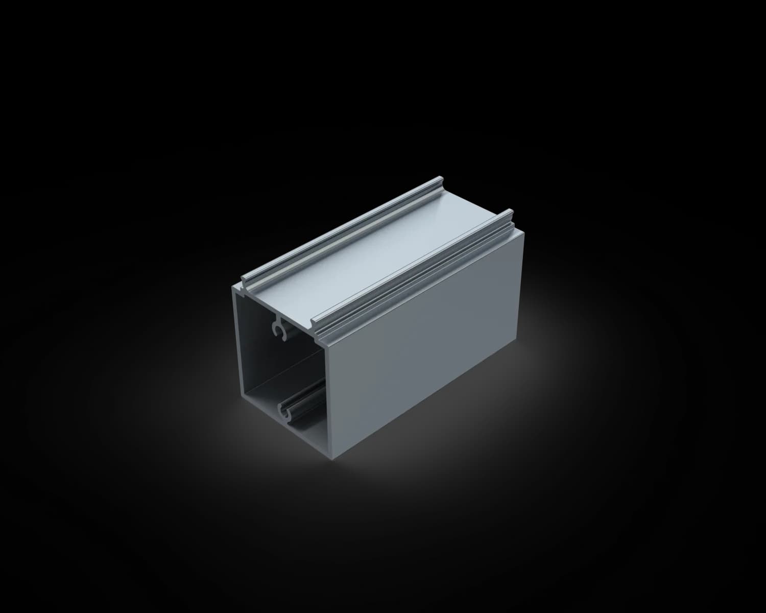 Alguard 50mm Screw Fluted Clip Rail - 50x50mm - 6500mm - MILL FINISH