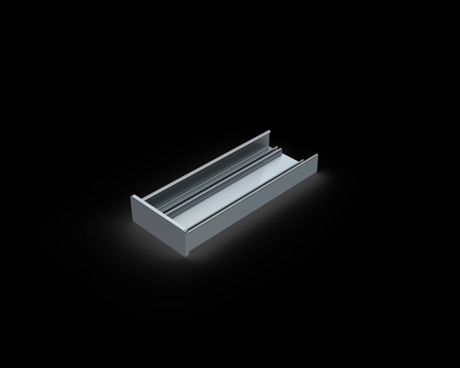 Alguard Linear Welded End Cap (Welded to 150mm of Flat Undercap) - 62x25x150mm - MILL FINISH