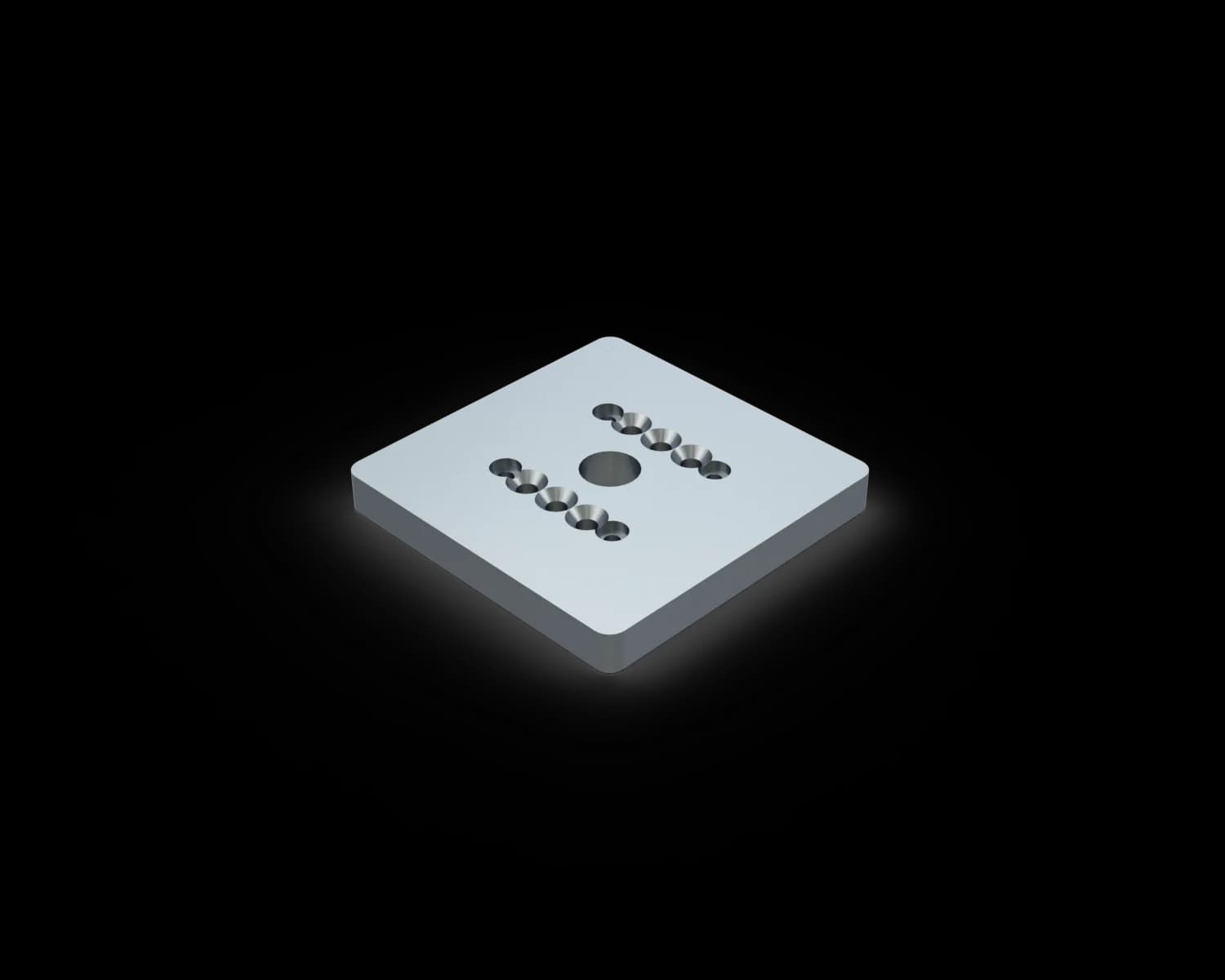 Alguard Base Plate for 56x56 Heavy Duty Post - 120x120x15mm - Internal Fixing - MILL FINISH