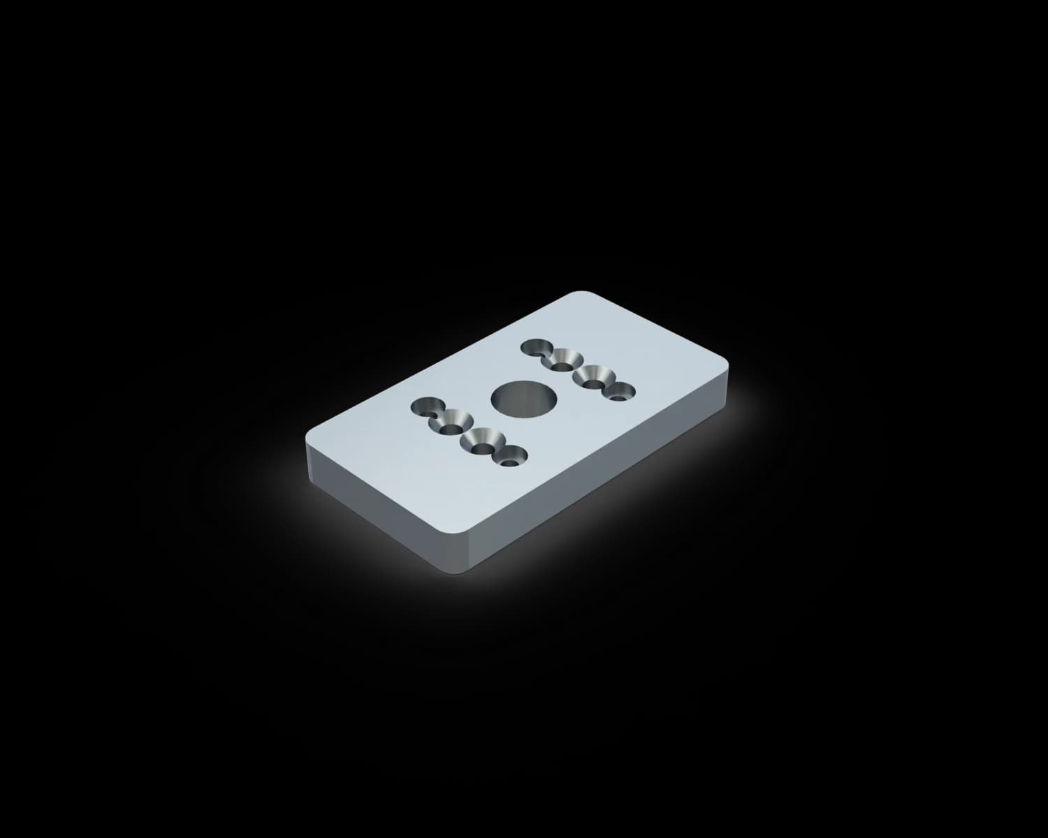 Alguard Base Plate for 56x42 Slimline Post - 120x66x15mm - Internal Fixing - MILL FINISH