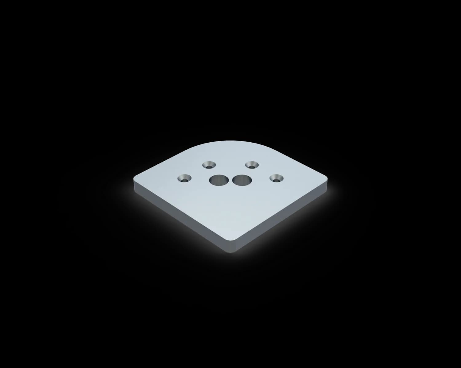 Alguard Base Plate for 56x56mm 90° Corner Post - 120x120x15mm - Internal Fixing - MILL FINISH