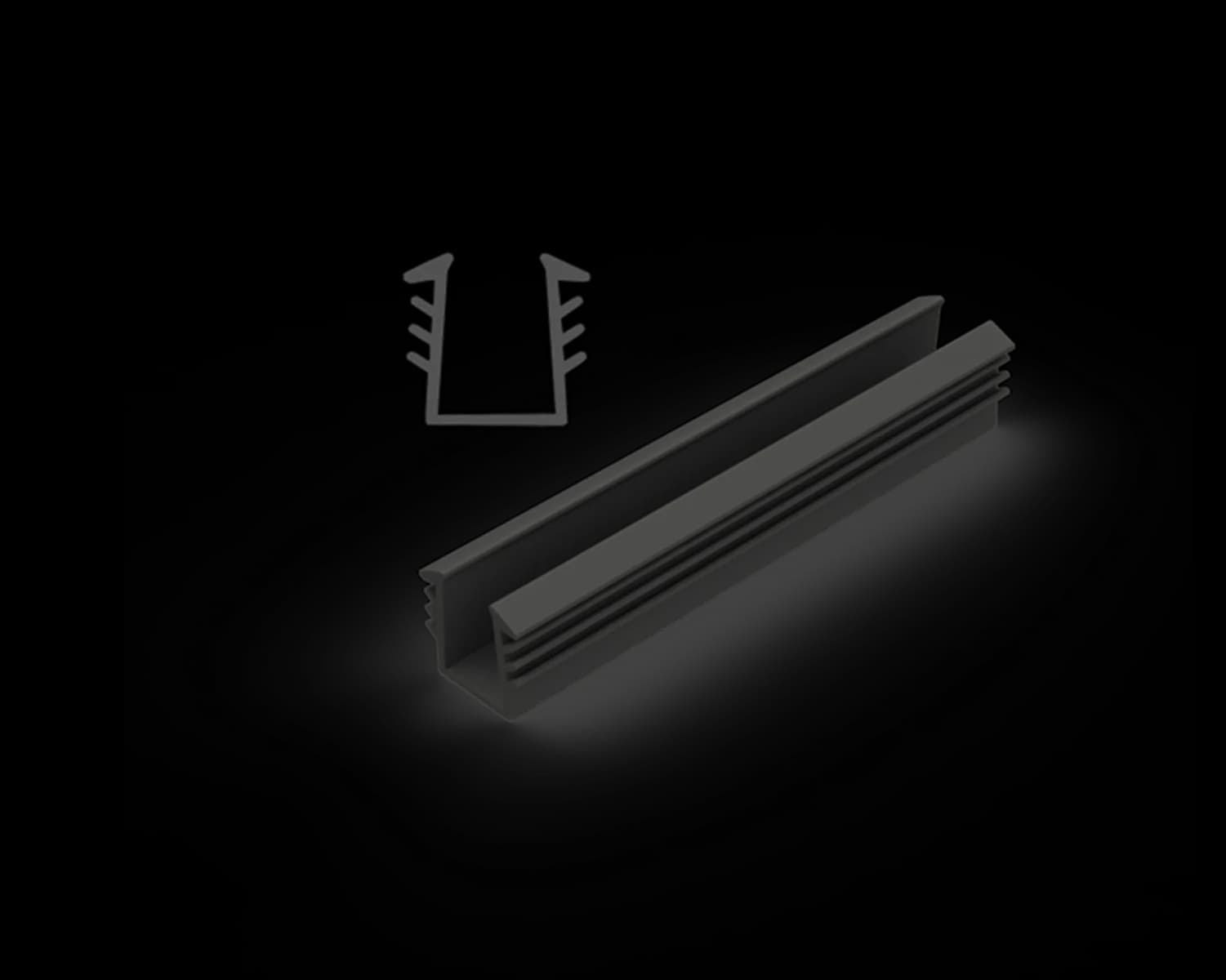 Alguard Glazing Channel Rubber to suit 8mm Glass - 100m Roll